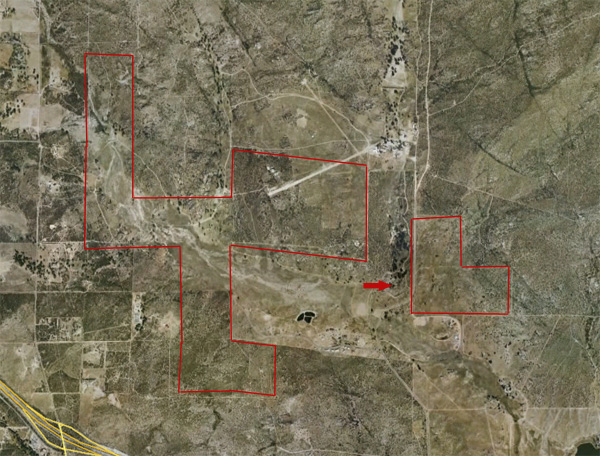 Location of the McCain Ranch pond in Boulevard country