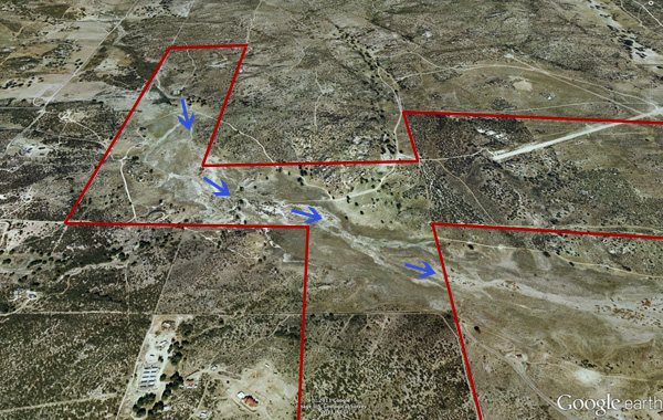 Aerial perspective of vicinity of Rugged Solar Farm 