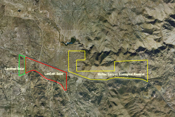 Location of Walker Canyon Ecological Reserve