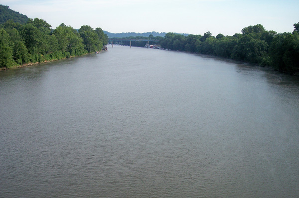 El Río Muskingum cerca de Marietta, Ohio.