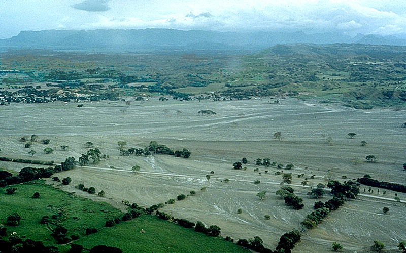 Sitio de la Ciudad de Armero, Colombia, enterrado por un lahar el 
13 de Noviembre de 1985.