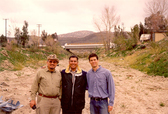 Victor M. Ponce, Alfredo Angulo, and Julio Valdes on Tecate Creek, March 2003.