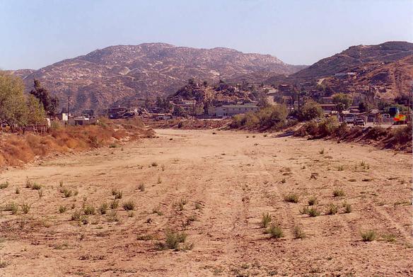 View of Tecate Creek in the El Descanso area (2003).