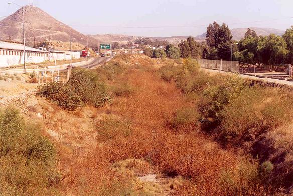 View of Tecate Creek near the center of town (2003).