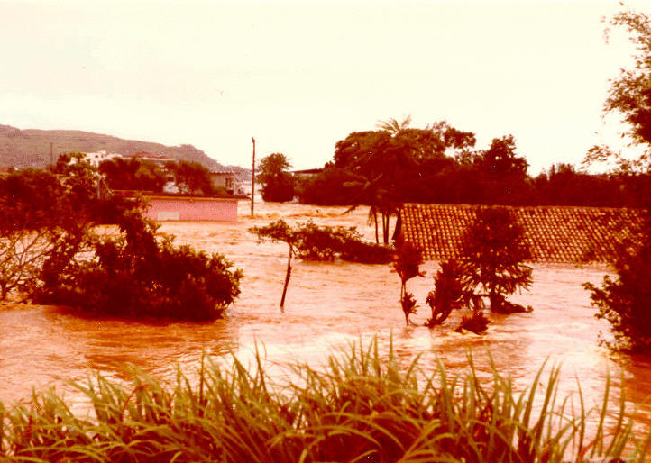Flood stage in Itajai, Santa Catarina, Brazil, January, 1983.
