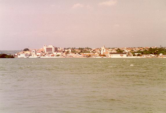 Mouth of the Rio So Francisco, with Penedo, Alagoas, in the background,as seen from the opposite bank. 