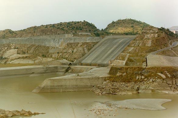 One of three spillways at Tarbela Dam, Pakistan.