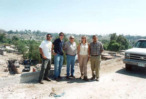 Jose Delgadillo, Juan Nogus, Alberto Castro, Ana Elena Espinoza,and Miguel Ponce at the Arroyo Alamar, July 8, 2002. 