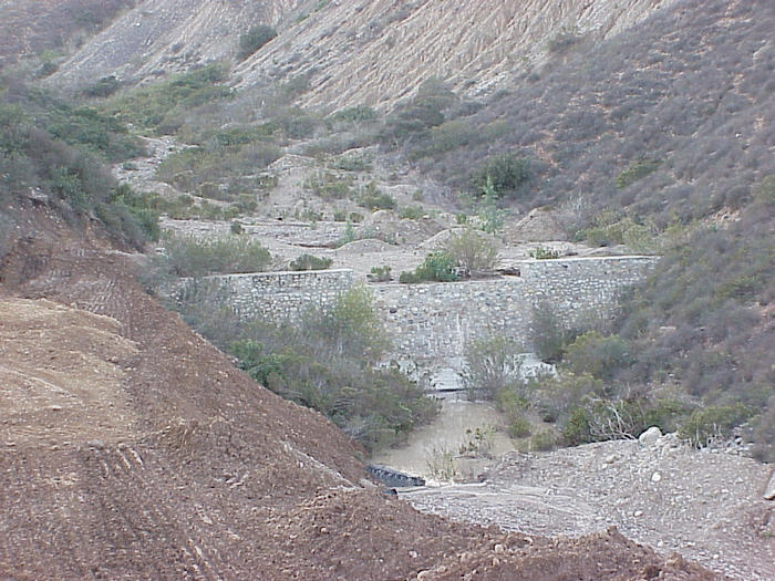 Sediment retention basin in the Aguaje de la Tuna watershed