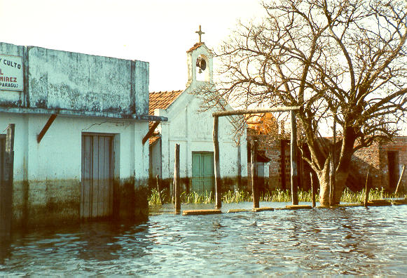 Flooding of Isla Margarita, on the Rio Paraguay, Paraguay