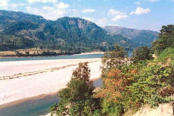 River Kosi, on the foothills of the Himalayas, Nepal (1993).