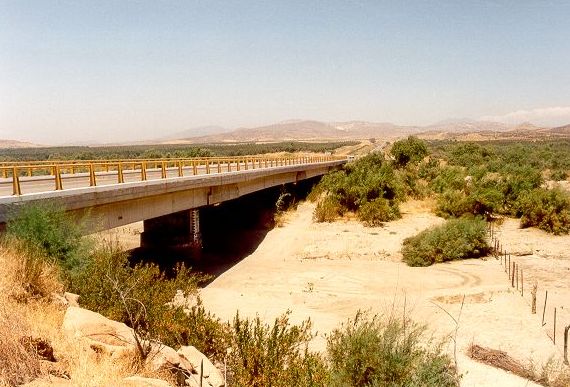 Intersection of Arroyo Las Palmas with Highway 3, south ot Tecate, Baja California