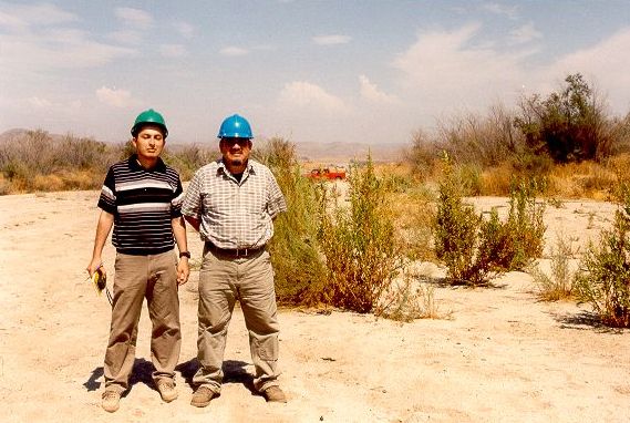 Sezar Ercan and Dr. Miguel Ponce on the streambed at Arroyo Las Palmas