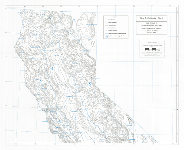 General-storm PMP Index map for California - North