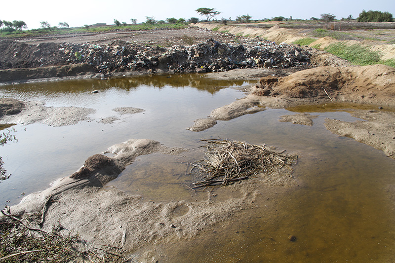 Agua salina del rancho.