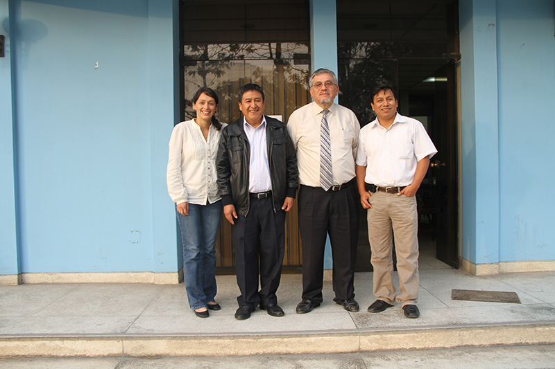 Rosa Aguilar, Miguel Sanchez, Victor Miguel Ponce y Marcelo Portugues at the Universidad Nacional Agrícola, La Molina, Lima, Perú.