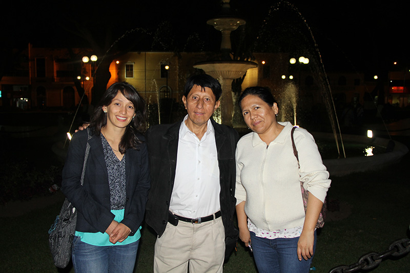 Rosa Aguilar, Jose Regalado y Patricia Estela en Huánuco, Perú.