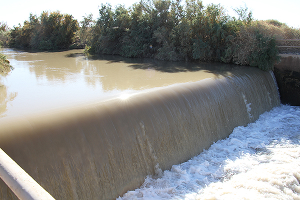 Grade control structure, Alamo River, Imperial Valley, California (2015)