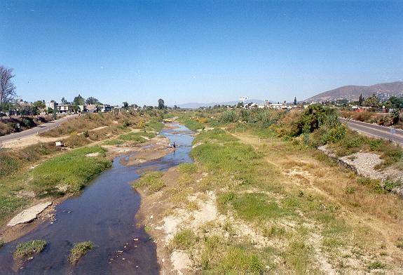 Current state of the Atoyac river upstream of the project reach. 