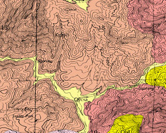 Comparative aerial view and geologic map of the confluence of Thompson Creek with Sycamore Creek