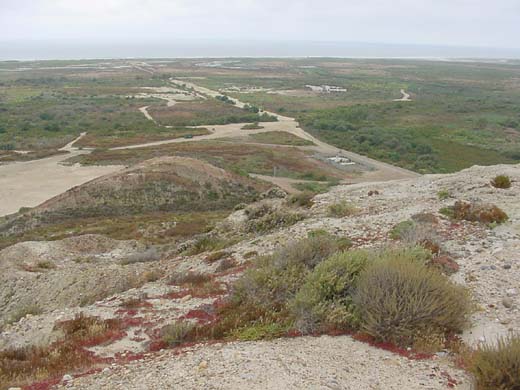 View of Tijuana river estuary, with Goat Canyon sedimentation on the left side