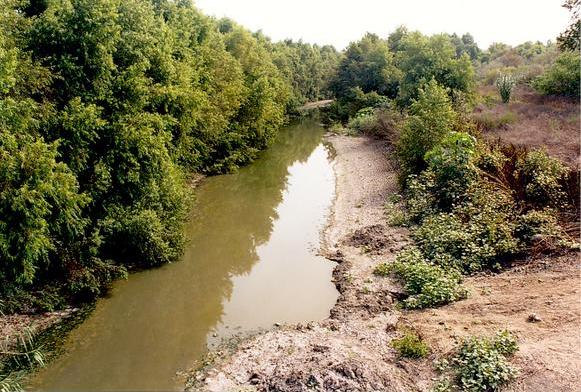 Branch of the Tijuana river at its estuary near Imperial Beach, California (2003).  